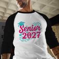 Coquette Pink Bow Senior 2027 Class Of Graduation Baseball Raglan Shirt
