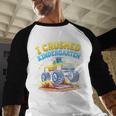I Crushed Kindergarten Monster Truck Graduation Boys Kids Baseball Raglan Shirt