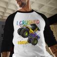I Crushed Kindergarten Monster Truck Graduation Boys Small Baseball Raglan Shirt