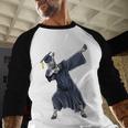 Dabbing Graduate Zebra Team Mascot Graduation Senior Shirt Baseball Raglan Shirt