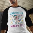 Dabbing Kindergarten Unicorn Graduation Class 2021 Nailed It Baseball Raglan Shirt