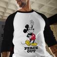 Disney Mickey Mouse Peace Out Totally Retro Graduation Baseball Raglan Shirt