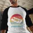 Error 404 Streaming Not Found Nostalgia VHS Retro Tape Baseball Raglan Shirt