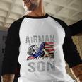 My Favorite Airman Calls Me Son Air Force Graduation Son Baseball Raglan Shirt