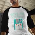 Floppy Disk Retro Tech Nostalgia Old School Computing Humor Baseball Raglan Shirt Floppy Disk Retro Tech Nostalgia Old School Computing Humor Baseball Raglan Shirt