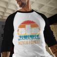 Never Forget Retro 80s 90s Floppy VHS Cassette Nostalgia Baseball Raglan Shirt