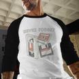 Never Forget VHS Tape Cassette Floppy Disk Nostalgia 80s 90s Baseball Raglan Shirt