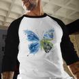 Frutiger Aero Aesthetic Butterfly Computer Fishes Scenery Raglan Baseball Tee Baseball Raglan Shirt
