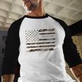 Frutiger Aero Aesthetic Retro Tech Camo Distressed American Baseball Raglan Shirt