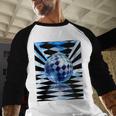 Frutiger Aero Aesthetic Tech Checkered Room Orb Sky Baseball Raglan Shirt