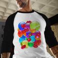 Frutiger Aero Aesthetic Tech Orb Pattern Heart Cherry Lips Baseball Raglan Shirt