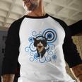 Frutiger Aero Cat Meme Headphone Kitty Cat Lover Baseball Raglan Shirt