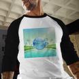 Frutiger Aero Y2k Aesthetic Palm Trees Cyber Beach World Baseball Raglan Shirt