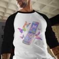 Frutiger Aero Y2K Chrome Phone Butterfly Baseball Raglan Shirt Frutiger Aero Y2K Chrome Phone Butterfly Baseball Raglan Shirt