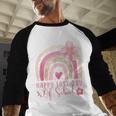 Fun Happy Last Day Of School Girl Student Graduation Rainbow Baseball Raglan Shirt
