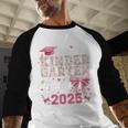 Girls Little Miss Kindergarten Grad 2025 Coquette Graduation Baseball Raglan Shirt