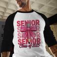 Graduate 2025 For Senior 2025 Graduation Coquette Pink Bow Baseball Raglan Shirt