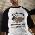 I Graduated Can I Go Back To Bed Sloth Graduation Cap Baseball Raglan Shirt