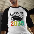 Graduation Class Of 2035 Hand Prints Space Pre-K -12th Grade Baseball Raglan Shirt