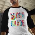 Graduation Peace Sign Out Eighth Grade Tie Dye Hippie Baseball Raglan Shirt