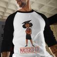 Graduation Woman Tshirt Black Melanin Masters Degree Baseball Raglan Shirt