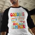 Groovy Goodbye 7th Grade Graduation Hello Summer Kids Baseball Raglan Shirt