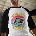 Handheld Gamer Retro Portable Console Nostalgia Baseball Raglan Shirt Handheld Gamer Retro Portable Console Nostalgia Baseball Raglan Shirt