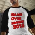 High School Graduation Tshirt Game Over Senior Class Of 2018 Baseball Raglan Shirt