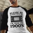 Over The Hill Please Be Patient I'm From The 1900s VHS Premium Tri-Blend Baseball Raglan Shirt
