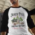 Holiday Scene Nostalgia North Pole Tree Farm Merry Christmas Baseball Raglan Shirt