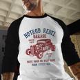 Hotrod Rebel Automotive Nostalgia Old Car Distressed Premium Tri-Blend Baseball Raglan Shirt