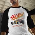 Hotrod Vintage Style Car Nostalgia Hotrod Distressed Premium Tri-Blend Baseball Raglan Shirt