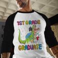 Kids 1st Grade Graduate Dinosaur Trex 1st Grade Graduation Baseball Raglan Shirt