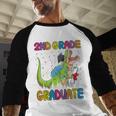 Kids 2nd Grade Graduate Dinosaur Trex 2nd Grade Graduation Baseball Raglan Shirt