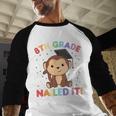 Kids 8th Grade Nailed It Monkey Graduation Baseball Raglan Shirt