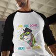 Kids Daycare Graduation Unicorn Last Day Of School Kids Baseball Raglan Shirt
