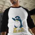 Kids Kindergarten Dabbing Penguin Nailed It Graduation Class 2021 Baseball Raglan Shirt