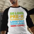 Kids So Long PRE-K It's Been Fun Shirt Boy Girl Graduation Baseball Raglan Shirt