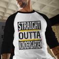 Kids Straight Outta Kindergarten Graduation Baseball Raglan Shirt