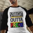 Kids Straight Outta Pre-K Graduation Baseball Raglan Shirt