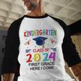 Kindergarten Graduation Class 2024 1st Grade Here I Come Baseball Raglan Shirt