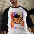 Kindergarten Graduation Level Complete Gamer Graduation Kids Baseball Raglan Shirt