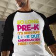 Last Day Pre-K Kindergarten Here I Come Graduation T-Shirt Baseball Raglan Shirt