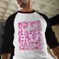 Last Day Of School Teacher Students School Graduation Groovy Baseball Raglan Shirt