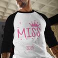 Little Miss Pre-K Grad Preschool Prek Graduation 2025 Baseball Raglan Shirt