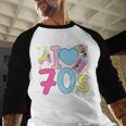 I Love 70's Retro Style Nostalgia Vibe 1970's Party Premium Tri-Blend Baseball Raglan Shirt