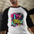 I Love The 70s Vintage Cassette Roller Vinyl Nostalgia 70s Premium Tri-Blend Baseball Raglan Shirt