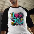 I Love The 70s Vintage Cassette Roller Vinyl Nostalgia 70s Baseball Raglan Shirt