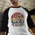 I Love 80’s Vibes Retro 80s Style Vintage Sunset Nostalgia Baseball Raglan Shirt