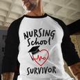 Nursing School Survivor Women Graduation RN Gift Shirt Baseball Raglan Shirt